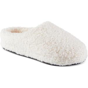 image:imageisotoner Womens Fiona Berber Clog Slippers White Enhanced Extra Heel Support Indoor Outdoor Machine Washable