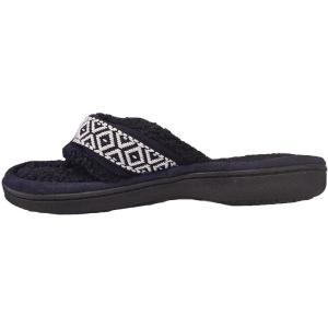 image:imageisotoner Womens Nina Microfiber Terry Thong Slipper Size 9510 XLarge Navy Blue
