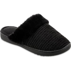 image:imageisotoner Womens Striped Chenille Ann Clog Slippers Black 859