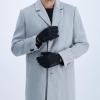 image:imageisotoner mens Lined Stretch Faux Leather Touchscreen Gloves With Knit Cuff and Adjustable WristBlack