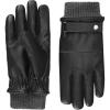 image:imageisotoner mens Lined Stretch Faux Leather Touchscreen Gloves With Knit Cuff and Adjustable WristBlack