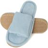 image:imageisotoner Womens IndoorOutdoor Adjustable Diamond Microterry Slide Slipper With Memory Foam ComfortBlue Fog