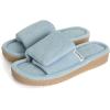 image:imageisotoner Womens IndoorOutdoor Adjustable Diamond Microterry Slide Slipper With Memory Foam ComfortBlue Fog