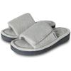 image:imageisotoner Womens IndoorOutdoor Adjustable Diamond Microterry Slide Slipper With Memory Foam ComfortLight Heather Grey