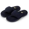 image:imageisotoner Womens IndoorOutdoor Embroidered Seersucker Flip Flop Slippers With Memory Foam ComfortNavy Blue