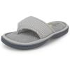 image:imageisotoner Womens IndoorOutdoor Embroidered Seersucker Flip Flop Slippers With Memory Foam ComfortGrey