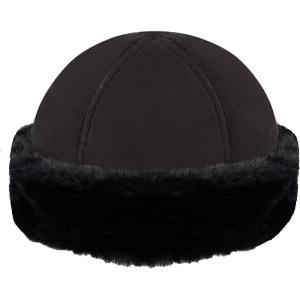 image:imageIsotoner Womens Water Repellent Microsuede Cap with Faux Fur TrimBlack