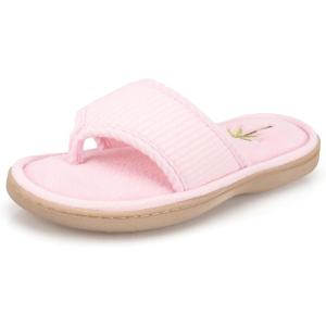 image:imageisotoner Womens IndoorOutdoor Embroidered Seersucker Flip Flop Slippers With Memory Foam ComfortPink