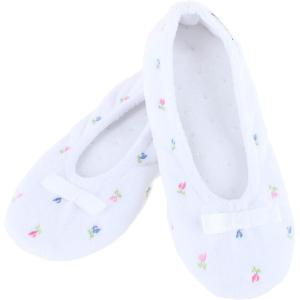 image:imageisotoner Womens Diamond Microterry Ballerina SlippersWhite