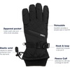 image:imageisotoner Womens Ski Gloves Waterproof and Windproof Insulated for Cold Weather Black SM