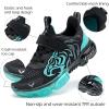 imageJMFCHI Boys Girls Kids Sneakers Knitted Mesh Sports Shoes Breathable Lightweight Running Shoes for Kids Fashion Athletic Casual ShoesBlack Blue8167