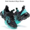 imageJMFCHI Boys Girls Kids Sneakers Knitted Mesh Sports Shoes Breathable Lightweight Running Shoes for Kids Fashion Athletic Casual ShoesBlack Blue8167