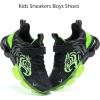 imageJMFCHI Boys Girls Kids Sneakers Knitted Mesh Sports Shoes Breathable Lightweight Running Shoes for Kids Fashion Athletic Casual ShoesBlack Green8167