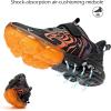 imageJMFCHI Boys Girls Kids Sneakers Knitted Mesh Sports Shoes Breathable Lightweight Running Shoes for Kids Fashion Athletic Casual ShoesBlack Orange8167