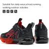 imageJMFCHI Boys Girls Kids Sneakers Knitted Mesh Sports Shoes Breathable Lightweight Running Shoes for Kids Fashion Athletic Casual ShoesBlack Red8167