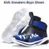 imageJMFCHI Boys Girls Kids Sneakers Knitted Mesh Sports Shoes Breathable Lightweight Running Shoes for Kids Fashion Athletic Casual ShoesBlackBlue8127