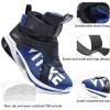 imageJMFCHI Boys Girls Kids Sneakers Knitted Mesh Sports Shoes Breathable Lightweight Running Shoes for Kids Fashion Athletic Casual ShoesBlackBlue8127