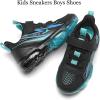 imageJMFCHI Boys Girls Kids Sneakers Knitted Mesh Sports Shoes Breathable Lightweight Running Shoes for Kids Fashion Athletic Casual ShoesBlackBlue8169