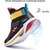 imageJMFCHI Boys Girls Kids Sneakers Knitted Mesh Sports Shoes Breathable Lightweight Running Shoes for Kids Fashion Athletic Casual ShoesBlackBlueRed8127