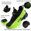 imageJMFCHI Boys Girls Kids Sneakers Knitted Mesh Sports Shoes Breathable Lightweight Running Shoes for Kids Fashion Athletic Casual ShoesBlackGreen8100