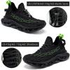 imageJMFCHI Boys Girls Kids Sneakers Knitted Mesh Sports Shoes Breathable Lightweight Running Shoes for Kids Fashion Athletic Casual ShoesBlackGreen8108