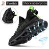 imageJMFCHI Boys Girls Kids Sneakers Knitted Mesh Sports Shoes Breathable Lightweight Running Shoes for Kids Fashion Athletic Casual ShoesBlackGreen8108