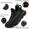 imageJMFCHI Boys Girls Kids Sneakers Knitted Mesh Sports Shoes Breathable Lightweight Running Shoes for Kids Fashion Athletic Casual ShoesBlackGreen8108