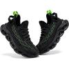 imageJMFCHI Boys Girls Kids Sneakers Knitted Mesh Sports Shoes Breathable Lightweight Running Shoes for Kids Fashion Athletic Casual ShoesBlackGreen8108