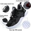 imageJMFCHI Boys Girls Kids Sneakers Knitted Mesh Sports Shoes Breathable Lightweight Running Shoes for Kids Fashion Athletic Casual ShoesBlackGrey
