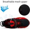 imageJMFCHI Boys Girls Kids Sneakers Knitted Mesh Sports Shoes Breathable Lightweight Running Shoes for Kids Fashion Athletic Casual ShoesBlackRed8100