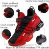 imageJMFCHI Boys Girls Kids Sneakers Knitted Mesh Sports Shoes Breathable Lightweight Running Shoes for Kids Fashion Athletic Casual ShoesBlackRed8100