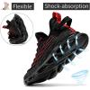 imageJMFCHI Boys Girls Kids Sneakers Knitted Mesh Sports Shoes Breathable Lightweight Running Shoes for Kids Fashion Athletic Casual ShoesBlackRed8108
