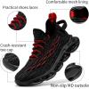 imageJMFCHI Boys Girls Kids Sneakers Knitted Mesh Sports Shoes Breathable Lightweight Running Shoes for Kids Fashion Athletic Casual ShoesBlackRed8108