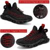 imageJMFCHI Boys Girls Kids Sneakers Knitted Mesh Sports Shoes Breathable Lightweight Running Shoes for Kids Fashion Athletic Casual ShoesBlackRed8108