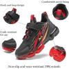 imageJMFCHI Boys Girls Kids Sneakers Knitted Mesh Sports Shoes Breathable Lightweight Running Shoes for Kids Fashion Athletic Casual ShoesBlackRed8169