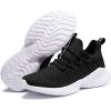 imageJMFCHI Boys Girls Kids Sneakers Knitted Mesh Sports Shoes Breathable Lightweight Running Shoes for Kids Fashion Athletic Casual ShoesBlackWhite