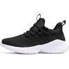 imageJMFCHI Boys Girls Kids Sneakers Knitted Mesh Sports Shoes Breathable Lightweight Running Shoes for Kids Fashion Athletic Casual ShoesBlackWhite