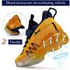 imageJMFCHI Boys Girls Kids Sneakers Knitted Mesh Sports Shoes Breathable Lightweight Running Shoes for Kids Fashion Athletic Casual ShoesBlue Yellow8100