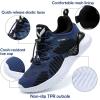 imageJMFCHI Boys Girls Kids Sneakers Knitted Mesh Sports Shoes Breathable Lightweight Running Shoes for Kids Fashion Athletic Casual ShoesBlueBlack