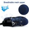 imageJMFCHI Boys Girls Kids Sneakers Knitted Mesh Sports Shoes Breathable Lightweight Running Shoes for Kids Fashion Athletic Casual ShoesBlueBlack