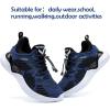 imageJMFCHI Boys Girls Kids Sneakers Knitted Mesh Sports Shoes Breathable Lightweight Running Shoes for Kids Fashion Athletic Casual ShoesBlueBlack