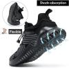imageJMFCHI Boys Girls Kids Sneakers Knitted Mesh Sports Shoes Breathable Lightweight Running Shoes for Kids Fashion Athletic Casual ShoesClassic Black