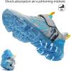 imageJMFCHI Boys Girls Kids Sneakers Knitted Mesh Sports Shoes Breathable Lightweight Running Shoes for Kids Fashion Athletic Casual ShoesGrey Blue8167