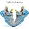 imageJMFCHI Boys Girls Kids Sneakers Knitted Mesh Sports Shoes Breathable Lightweight Running Shoes for Kids Fashion Athletic Casual ShoesGrey Blue8167