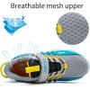 imageJMFCHI Boys Girls Kids Sneakers Knitted Mesh Sports Shoes Breathable Lightweight Running Shoes for Kids Fashion Athletic Casual ShoesGreyBlue8100