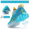 imageJMFCHI Boys Girls Kids Sneakers Knitted Mesh Sports Shoes Breathable Lightweight Running Shoes for Kids Fashion Athletic Casual ShoesGreyBlue8100