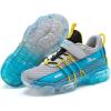 imageJMFCHI Boys Girls Kids Sneakers Knitted Mesh Sports Shoes Breathable Lightweight Running Shoes for Kids Fashion Athletic Casual ShoesGreyBlue8100