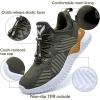 imageJMFCHI Boys Girls Kids Sneakers Knitted Mesh Sports Shoes Breathable Lightweight Running Shoes for Kids Fashion Athletic Casual ShoesOlive Green