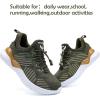 imageJMFCHI Boys Girls Kids Sneakers Knitted Mesh Sports Shoes Breathable Lightweight Running Shoes for Kids Fashion Athletic Casual ShoesOlive Green