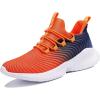 imageJMFCHI Boys Girls Kids Sneakers Knitted Mesh Sports Shoes Breathable Lightweight Running Shoes for Kids Fashion Athletic Casual ShoesOrange8091